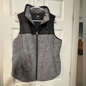 North Face Black and Gray Puffer Vest